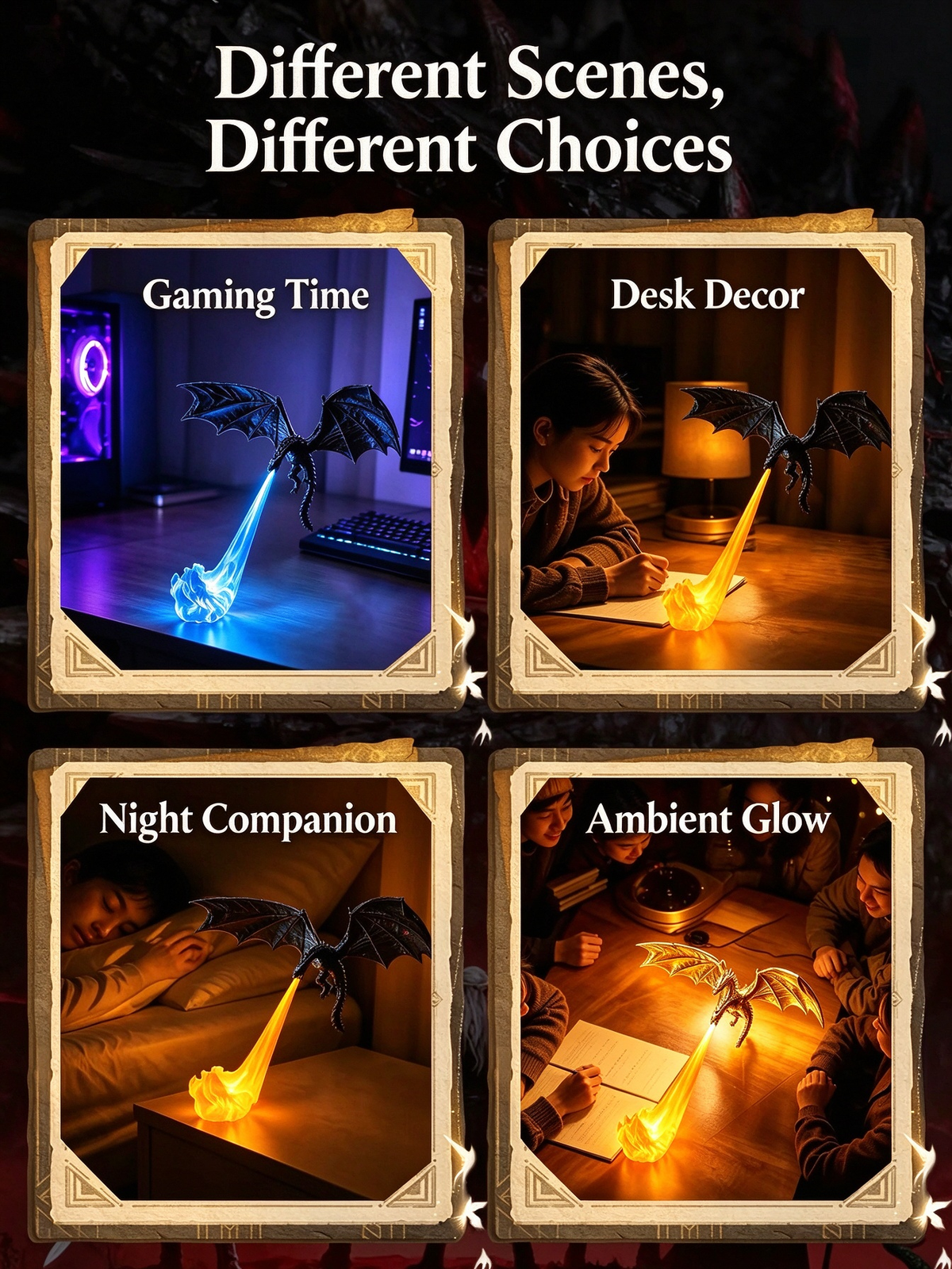 Creative Dragon's Breath Lamp – Atmospheric Desktop Ornament & Halloween Night Light